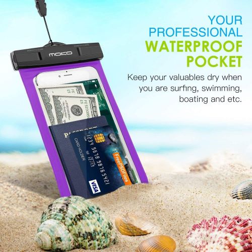  [아마존베스트]MoKo Waterproof Phone Pouch [2 Pack], Underwater Cellphone Case Dry Bag with Lanyard Armband Compatible with iPhone 11/11 Pro Max, X/Xs/Xr/Xs Max, 8/7/6s Plus, Galaxy S20/S10,S9 Pl
