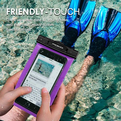  [아마존베스트]MoKo Waterproof Phone Pouch [2 Pack], Underwater Cellphone Case Dry Bag with Lanyard Armband Compatible with iPhone 11/11 Pro Max, X/Xs/Xr/Xs Max, 8/7/6s Plus, Galaxy S20/S10,S9 Pl