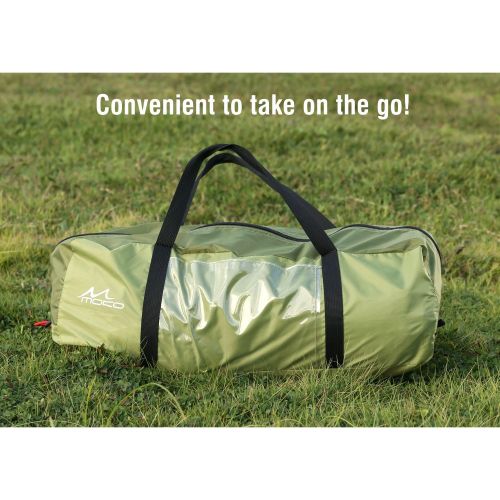  MoKo Waterproof Family Camping Tent, Portable 3 Person Outdoor Instant Cabin, 4-Season Double Layer, Army green