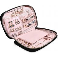 [아마존 핫딜]  [아마존핫딜]MoMA Travel Jewelry Organizer - 9.8”L x 6.1”W x 1.9”H Jewelry Case - Jewelry Storage Box for Necklace, Earrings, Rings, Bracelets - Women Quilted Jewelry Box Organizer - Girl Porta