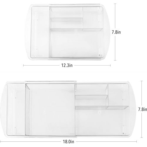  [아마존핫딜][아마존 핫딜] MoMA Expandable Makeup Organizer - Adjustable Makeup Brush Organizer (4 Packs) - Plastic Makeup Organizer for Bathroom Drawers, Vanities, Countertops - Scalable Cosmetics Organizer