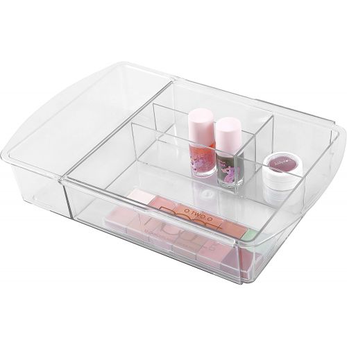  [아마존핫딜][아마존 핫딜] MoMA Expandable Makeup Organizer - Adjustable Makeup Brush Organizer (4 Packs) - Plastic Makeup Organizer for Bathroom Drawers, Vanities, Countertops - Scalable Cosmetics Organizer