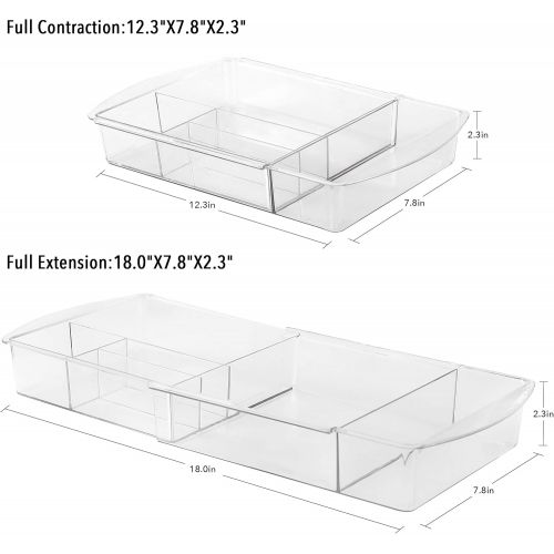  [아마존핫딜][아마존 핫딜] MoMA Expandable Makeup Organizer - Adjustable Makeup Brush Organizer (4 Packs) - Plastic Makeup Organizer for Bathroom Drawers, Vanities, Countertops - Scalable Cosmetics Organizer