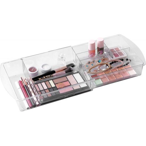  [아마존핫딜][아마존 핫딜] MoMA Expandable Makeup Organizer - Adjustable Makeup Brush Organizer (4 Packs) - Plastic Makeup Organizer for Bathroom Drawers, Vanities, Countertops - Scalable Cosmetics Organizer