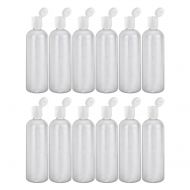 MoYo Natural Labs 32 oz Refillable Bottles, Empty Travel Containers with Flip Caps, BPA Free HDPE Plastic Squeezable Toiletry/Cosmetics Bottle (Pack of 12, HDPE Translucent White)