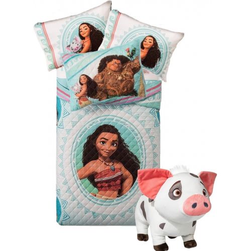  Moana Disney MOANA 7pc Full Size Bedding ~ Twin/Full Quilt, Pillow Sham, Full Sheet Set + PUA Pillow Buddy!