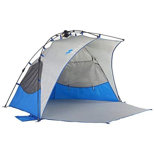  [아마존베스트]Mobihome Beach Tent Sun Shelter Instant Quick Up, Sand & Surf Beach Tents Umbrella & Canopy Easy Setup for Outdoor Camping Fishing, Portable Shade - Extended Porch Included