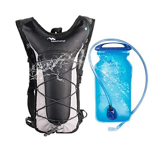  Mobihome Hydration Backpack Lightweight Sport Daypack & Bike Backpacks with 2L Leak Proof Water Bladder, Adjustable Padded Shoulder, Chest & Waist Straps for Running, Hiking, Cycli