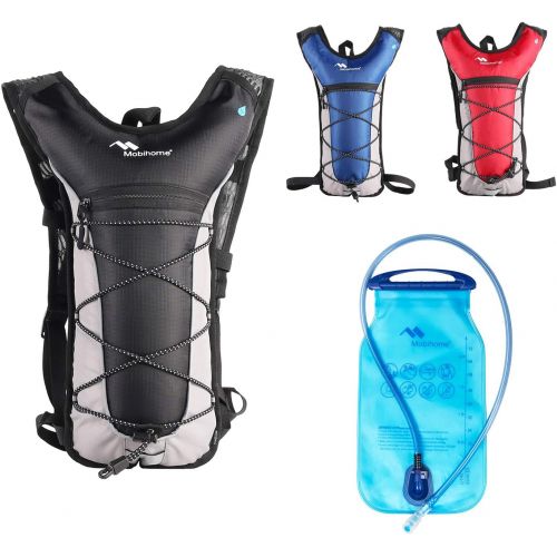  Mobihome Hydration Backpack Lightweight Sport Daypack & Bike Backpacks with 2L Leak Proof Water Bladder, Adjustable Padded Shoulder, Chest & Waist Straps for Running, Hiking, Cycli