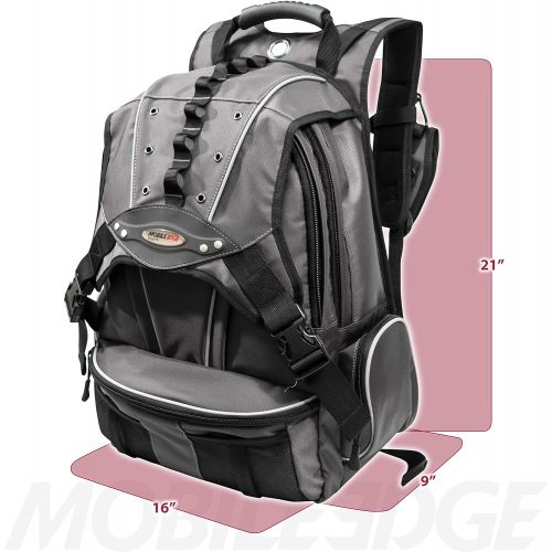  Mobile Edge Graphite Series Premium Laptop Backpack 16 Inch PC and 17 Inch Mac, Cool-Mesh Ventilated Back Panel for Superior Comfort, Premium Exterior Material, Graphite, for Men,