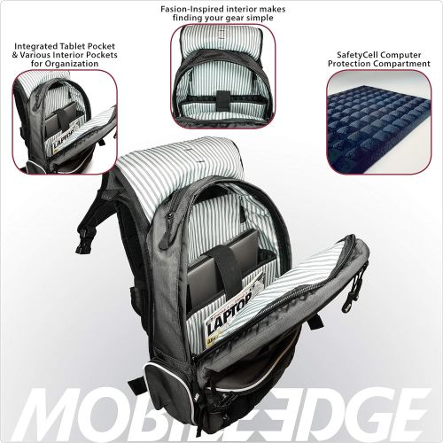  Mobile Edge Graphite Series Premium Laptop Backpack 16 Inch PC and 17 Inch Mac, Cool-Mesh Ventilated Back Panel for Superior Comfort, Premium Exterior Material, Graphite, for Men,