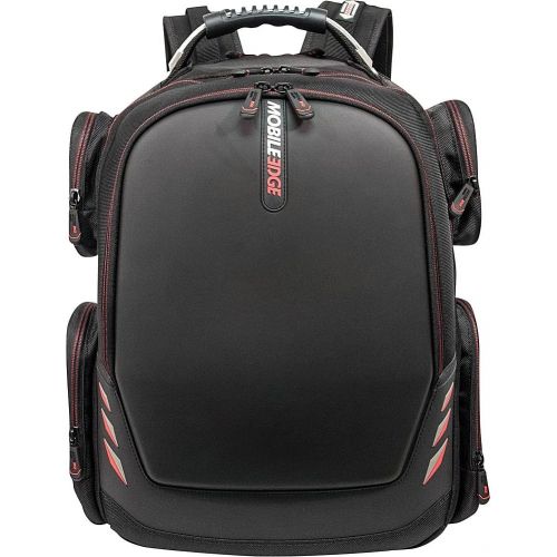  Mobile Edge Core Gaming 17-18 Inch Laptop Backpack, Molded Front Panel, Ext USB3.0 Quick-Charge Port, Built-in Charge Cable, Black wRed MECGBP1