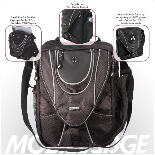  Mobile Edge Black/Silver Mini Messenger Bag for Laptops, Chromebooks, Tablets, iPads Up to 13.3 Inch, for Men, Women, Students MEMMS2