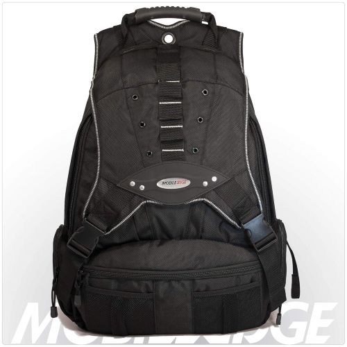  Mobile Edge Black w/Silver Trim Premium Large Size 17.3 inch PCs Laptop Backpack Cool-Mesh Ventilated Back Panel, SafetyCell Protection, Men, Women, Business, Student MEBPP1