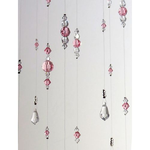  MobileSuncatchers Small Light Pink Baby Girl Room Idea Swarovski Crystal Chandelier Mobile Suncatcher Nursery Decoration Sparkle Babyshower Gift Bling