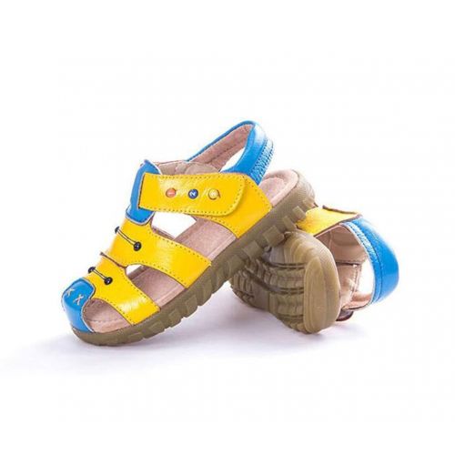  Mobnau Athletic Closed Toe Leather Kids Boys Sandals for Toddler