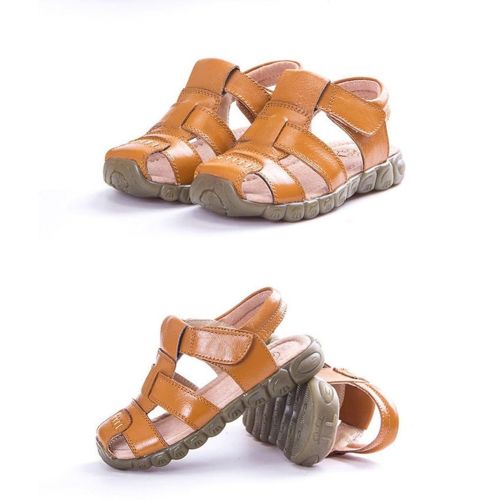  Mobnau Leather Closed Toe Beach Kids Toddler Sandals for Boys