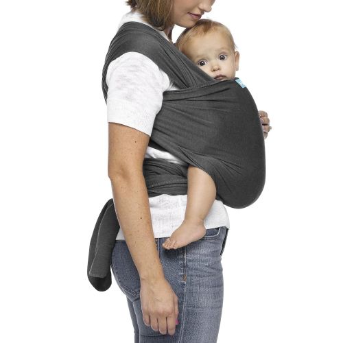  Moby Evolution Baby Wrap Carrier (Charcoal) - Toddler, Infant, and Newborn Wrap Carrier - Wrap Baby Carrier Ideal for Parents On The Go - Ergonomic Baby Wrap for Mom Or Dad - A Reg