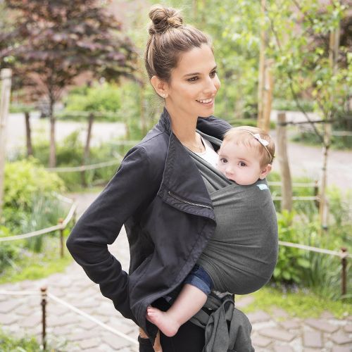  Moby Evolution Baby Wrap Carrier (Charcoal) - Toddler, Infant, and Newborn Wrap Carrier - Wrap Baby Carrier Ideal for Parents On The Go - Ergonomic Baby Wrap for Mom Or Dad - A Reg