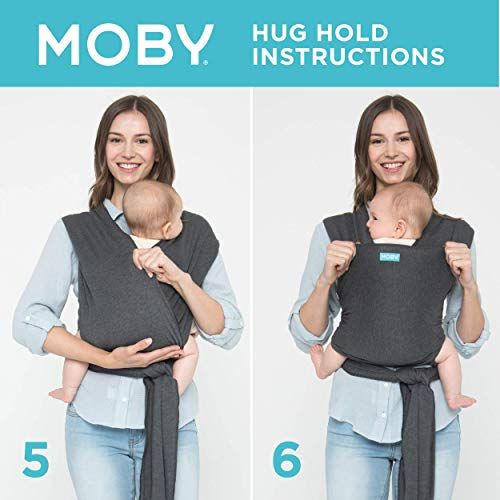  [아마존베스트]MOBY Moby Classic Baby Wrap (Slate) - Baby Wearing Wrap for Parents On The Go - Baby Wrap Carrier for...