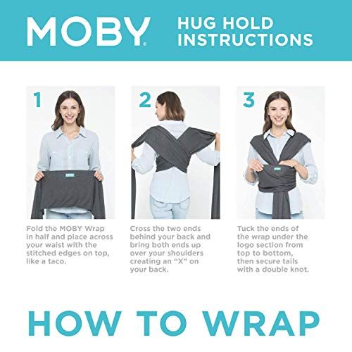  [아마존베스트]MOBY Moby Classic Baby Wrap (Slate) - Baby Wearing Wrap for Parents On The Go - Baby Wrap Carrier for...