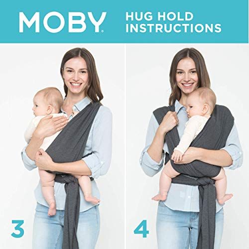  [아마존베스트]MOBY Moby Classic Baby Wrap (Slate) - Baby Wearing Wrap for Parents On The Go - Baby Wrap Carrier for...