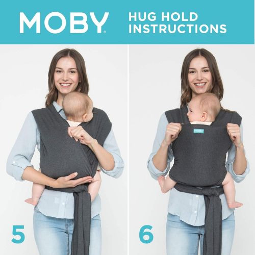  [아마존베스트]MOBY Moby Classic Baby Wrap (Slate) - Baby Wearing Wrap for Parents On The Go - Baby Wrap Carrier for...