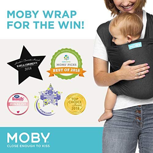  [아마존베스트]MOBY Moby Evolution Baby Wrap Carrier (Charcoal) - Toddler, Infant, and Newborn Wrap Carrier - Wrap Baby Carrier Ideal for Parents On The Go - Ergonomic Baby Wrap for Mom Or Dad - A Reg