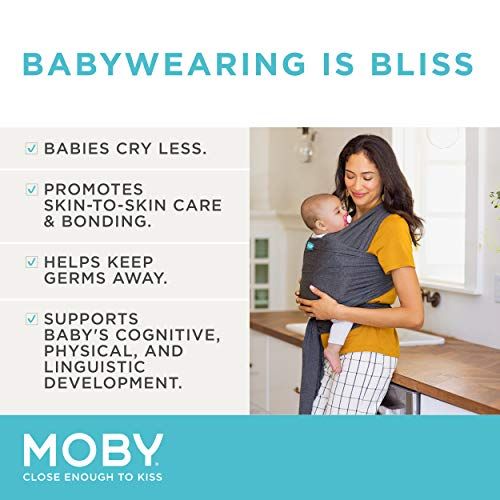  [아마존베스트]MOBY Moby Evolution Baby Wrap Carrier (Charcoal) - Toddler, Infant, and Newborn Wrap Carrier - Wrap Baby Carrier Ideal for Parents On The Go - Ergonomic Baby Wrap for Mom Or Dad - A Reg