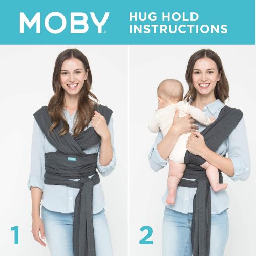  [아마존베스트]MOBY Moby Evolution Baby Wrap Carrier (Charcoal) - Toddler, Infant, and Newborn Wrap Carrier - Wrap Baby Carrier Ideal for Parents On The Go - Ergonomic Baby Wrap for Mom Or Dad - A Reg