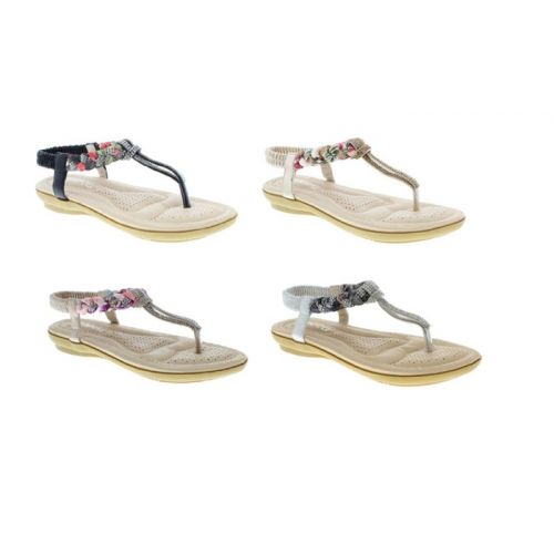  Moca moca womens rhinestone cushion sandals