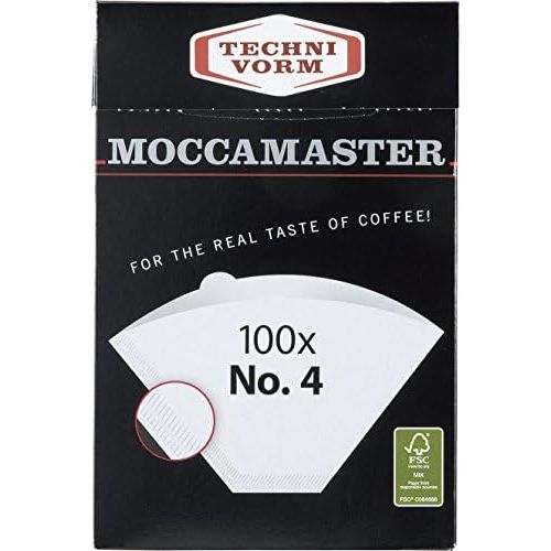  Moccamaster 85022 4 White Paper Filters Filterkaffeemaschine, Aluminium, weiss