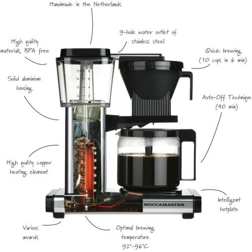  Moccamaster Filter Kaffeemaschine KBG 741 AO, 1.25 Liter, 1520 W, Black