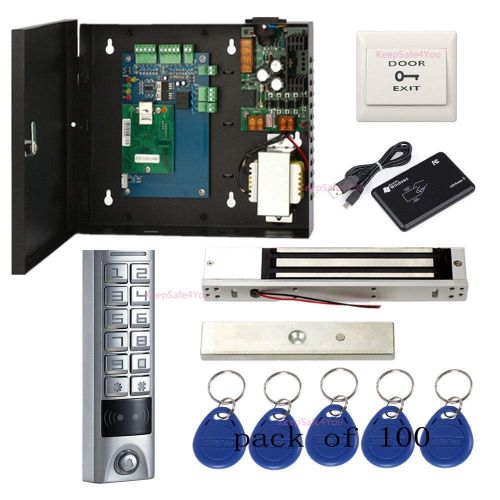  Mocei 1 Door Access Control Systems Waterproof Metal Keypad Reader Mag Lock Power Box
