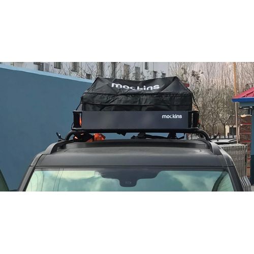  Mockins Roof Rack Rooftop Cargo Carrier with Cargo Bag and Bungee Net | The Steel Luggage Rack is 64 Long X 39 Wide X 6 Tall with A Hauling Weight of 200 Lbs & can be Reduced to 43