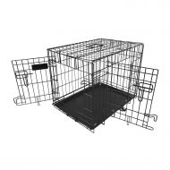 Moclever Dog kennels and crates, Double Door Folding Metal Dog Crate, Removable and Washable Leak-Proof Dog Tray, 36L x 22.7W x 24.5H Inches, Intermediate Dog Breed