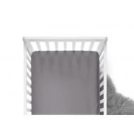 ModFox Fitted Crib Sheet - Grey - Solid Crib Sheet - Flat Crib Sheet - Crib Sheet - Toddler Sheet - Baby Sheet -Solid Grey Fitted Sheet-Bedding