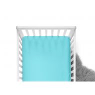 ModFox Fitted Crib Sheet - Aqua - Solid Crib Sheet - Flat Crib Sheet - Crib Sheet - Toddler Sheet - Baby Sheet -Solid Aqua Fitted Sheet-Bedding