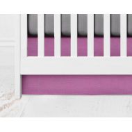 ModFox Geranium Straight Crib Skirt - Geranium Crib Skirt - Solid Crib Skirt - Purple Baby Bedding -Purple Crib Bedding - Orchid Crib Skirt