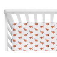 ModFox Fitted Crib Sheet Orange Fox- Orange Crib Sheet- Fox Crib Sheet- Fox Baby Bedding- Woodland Crib Sheet- Crib Bedding- Organic Crib Sheet