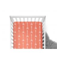 Fitted Crib Sheet Shooting Arrows on Coral - ModFox Exclusive Coral Crib Sheet - Coral Baby Bedding - Arrow Crib Sheet - Arrow Crib Bedding