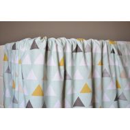 ModFox Crib Blanket Mod Mint Triangles - Crib Blanket - Baby Blanket - Minky Blanket - Mint Crib Blanket - Triangle Baby Blanket -Mint Baby Bedding