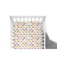 ModFox Fitted Crib Sheet Elephant March- Elephant Crib Sheet- Moroccan Crib Sheet- Elephant Crib Bedding- Baby Bedding- Organic Sheet- Minky Sheet
