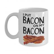 /ModGrab Funny Coffee Mug Gifts for Bacon Lovers - I Put Bacon On My Bacon