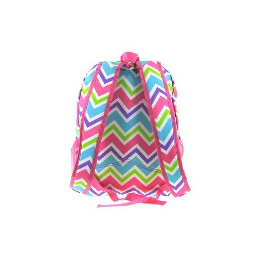  Moda Girls Backpack Lunch Bag Set Pink Green White Blue Chevron Zig Zag