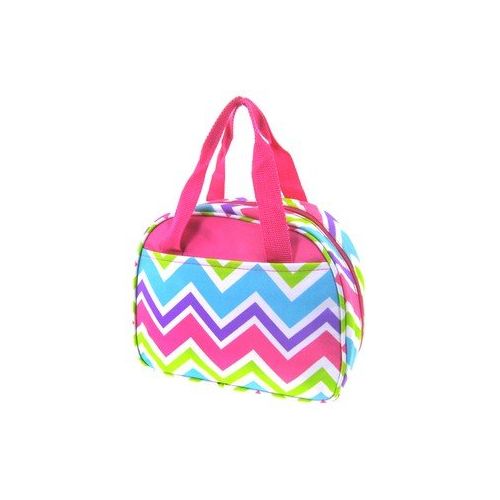  Moda Girls Backpack Lunch Bag Set Pink Green White Blue Chevron Zig Zag