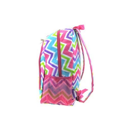  Moda Girls Backpack Lunch Bag Set Pink Green White Blue Chevron Zig Zag