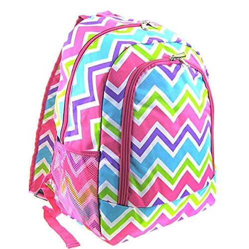  Moda Girls Backpack Lunch Bag Set Pink Green White Blue Chevron Zig Zag