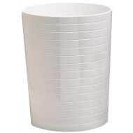 Moda At Home Inc Moda at Home 104164 Ice Series Acrylic Wastebasket, 10.5-Inch, White with Etched Lines