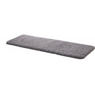 Moda At Home Inc Moda at Home 454033 LUX Microfiber Bath Rug with Non-Skid Backing, Ideal for Double Sink Area, 20-Inch X 64-Inch, Grey